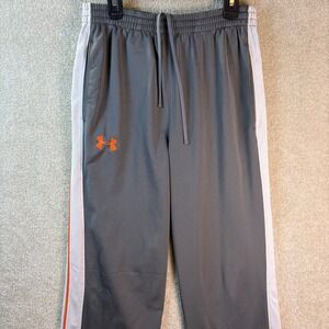 Under Armour Track Pants Men's Small Loose Fit Gray Athletic Drawstring UA Logo